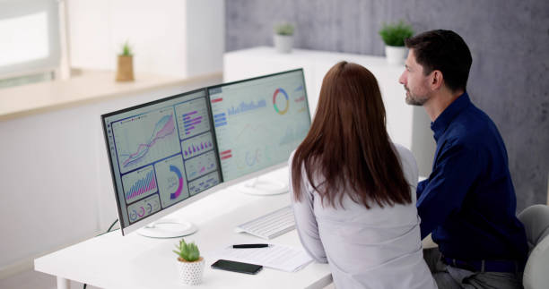 Home data analyst using data analytics kpi dashboard